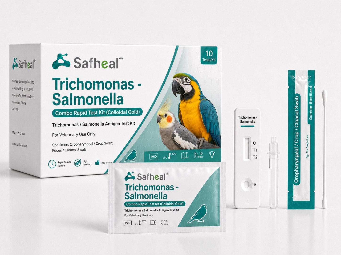 Avian Trichomonas / Salmonella Ag Combo Rapid Test Kit