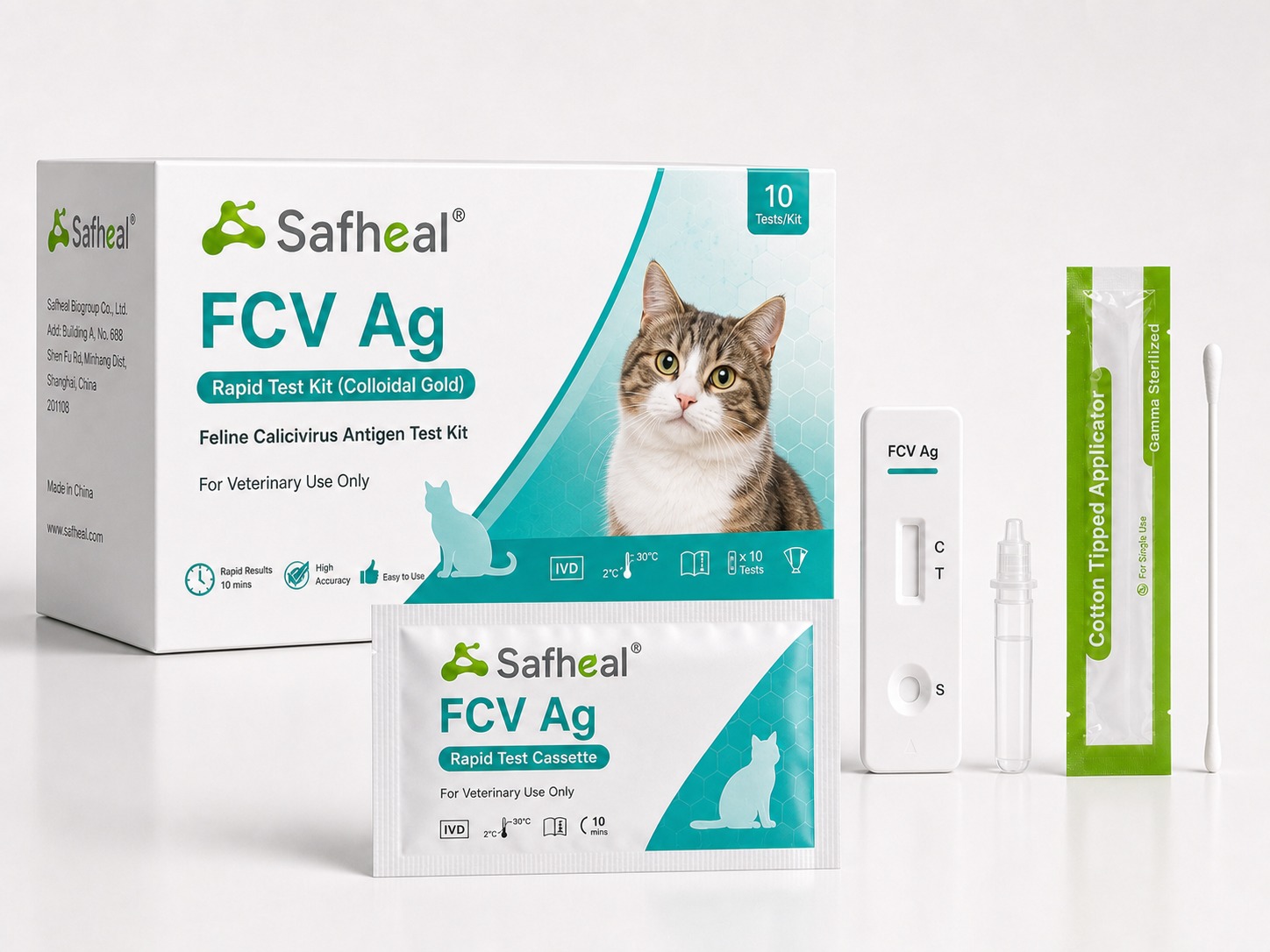 calicivirus felino (FCV) Ag kit de prueba rápida