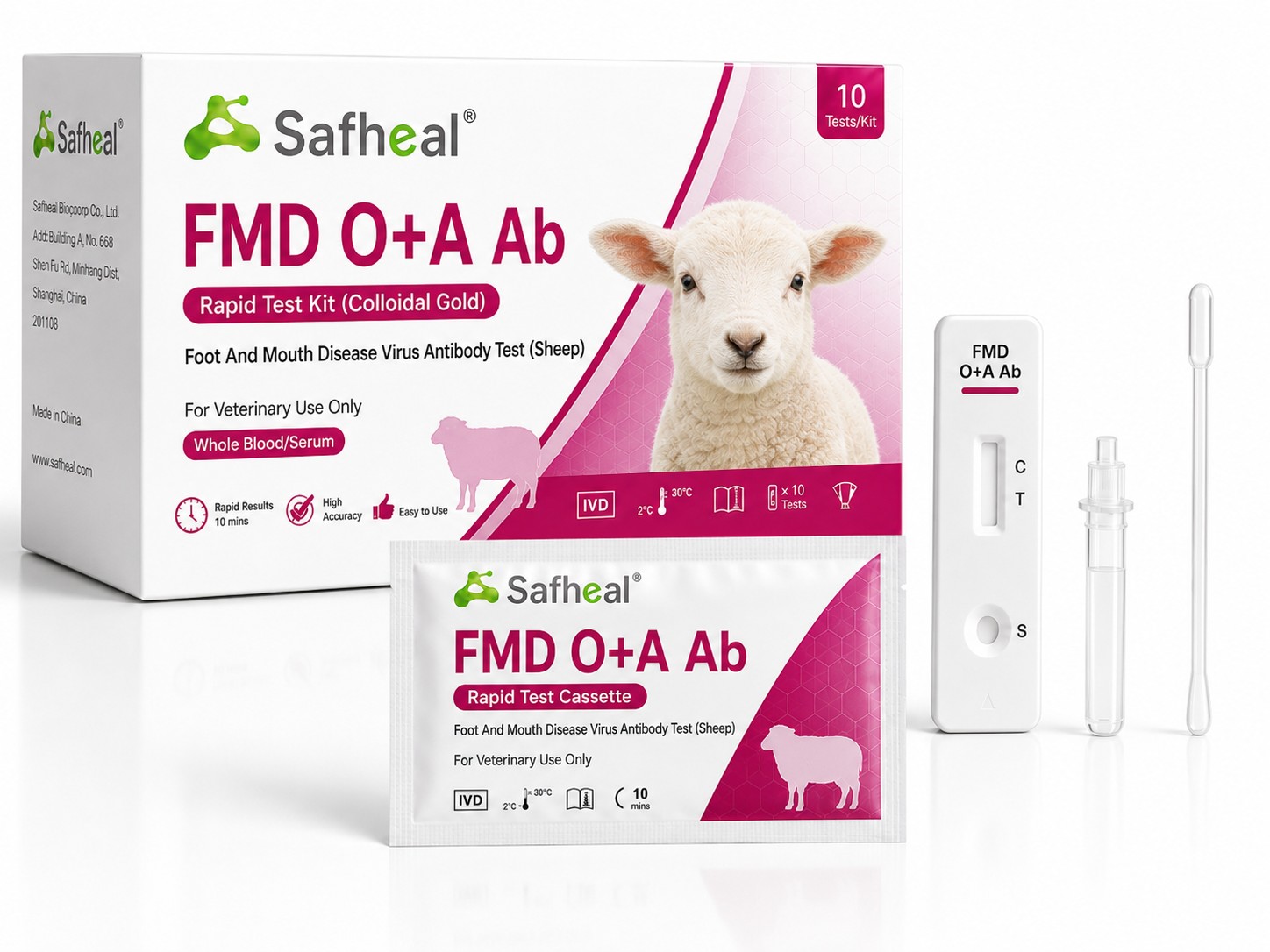 ovino vírus da febre aftosa tipo O+A anticorpo kit de teste rápido