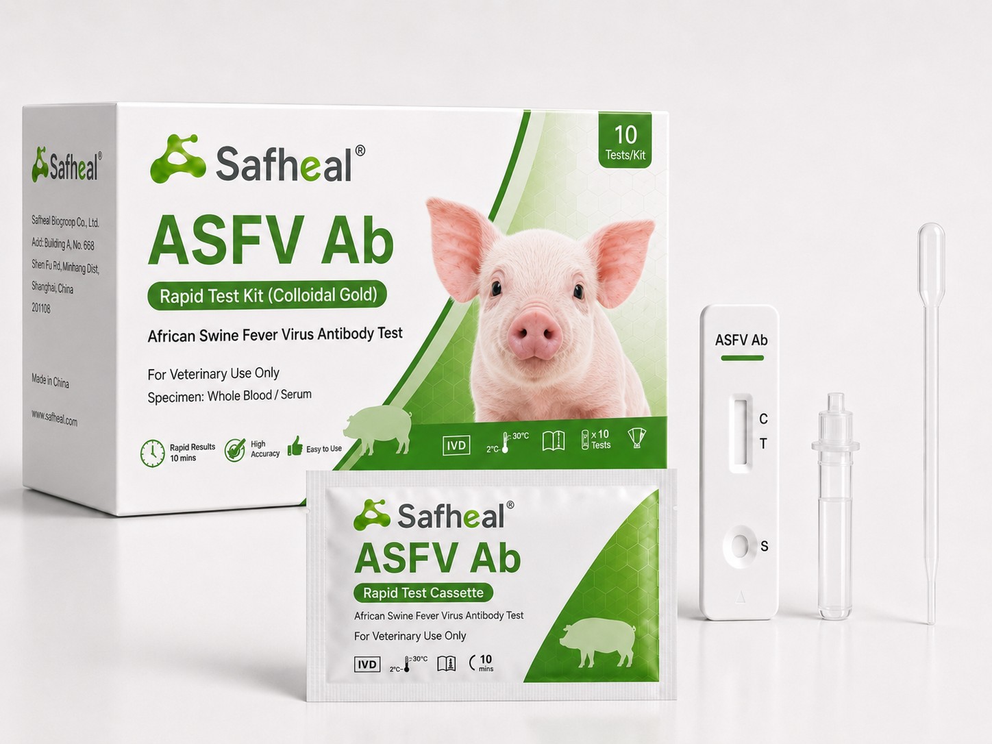 virus della peste suina africana (ASFV) anticorpo kit per test rapido