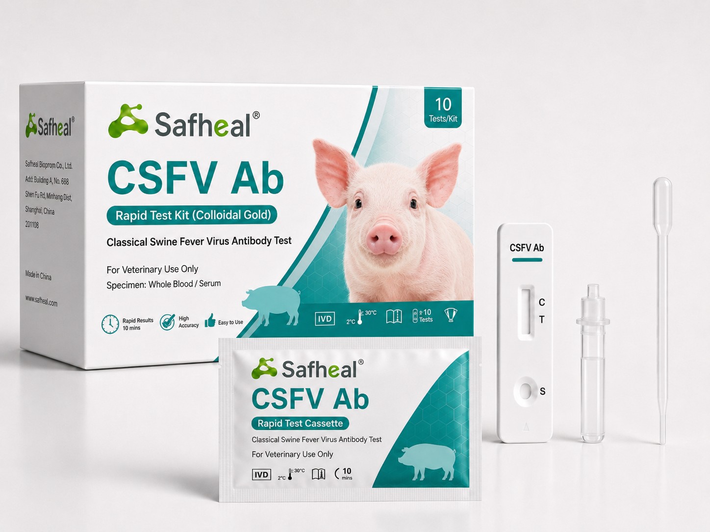 virus de la peste porcina clásica (CSFV) anticuerpo kit de prueba rápida