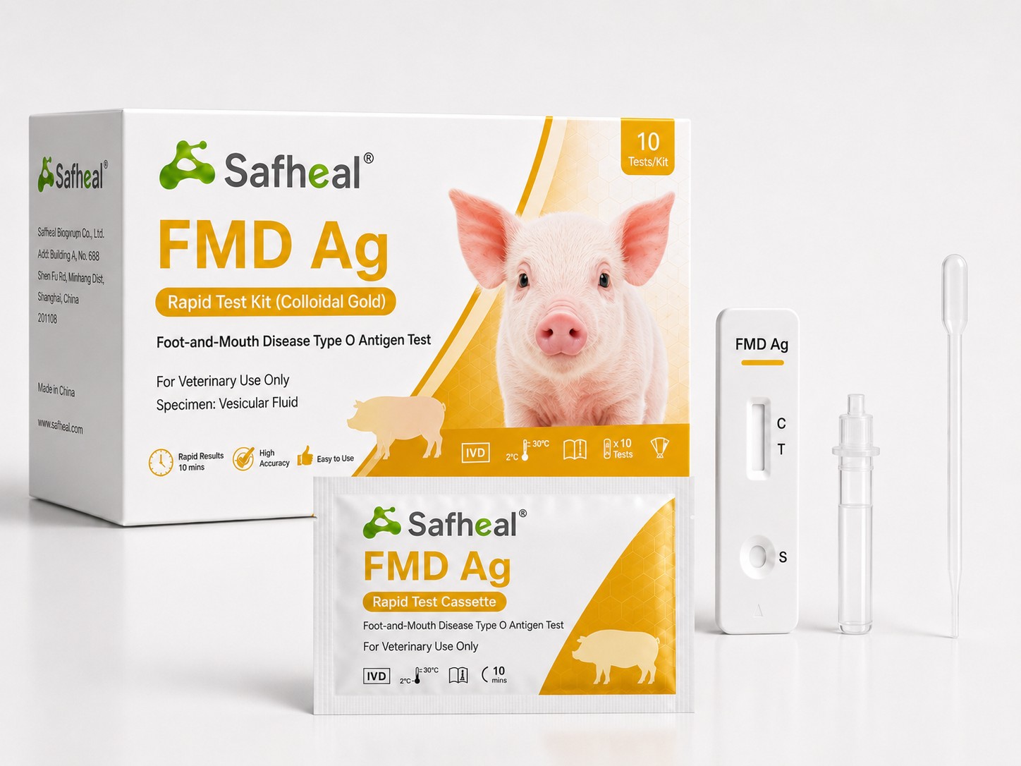 porcin virus de la fièvre aphteuse type O antigène kit de test rapide
