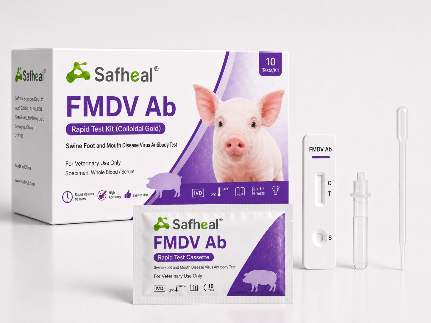 porcin virus de la fièvre aphteuse anticorps kit de test rapide