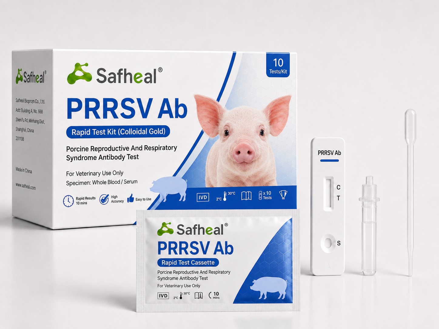 猪繁殖与呼吸综合征病毒 PRRSV 抗体快速检测试剂盒