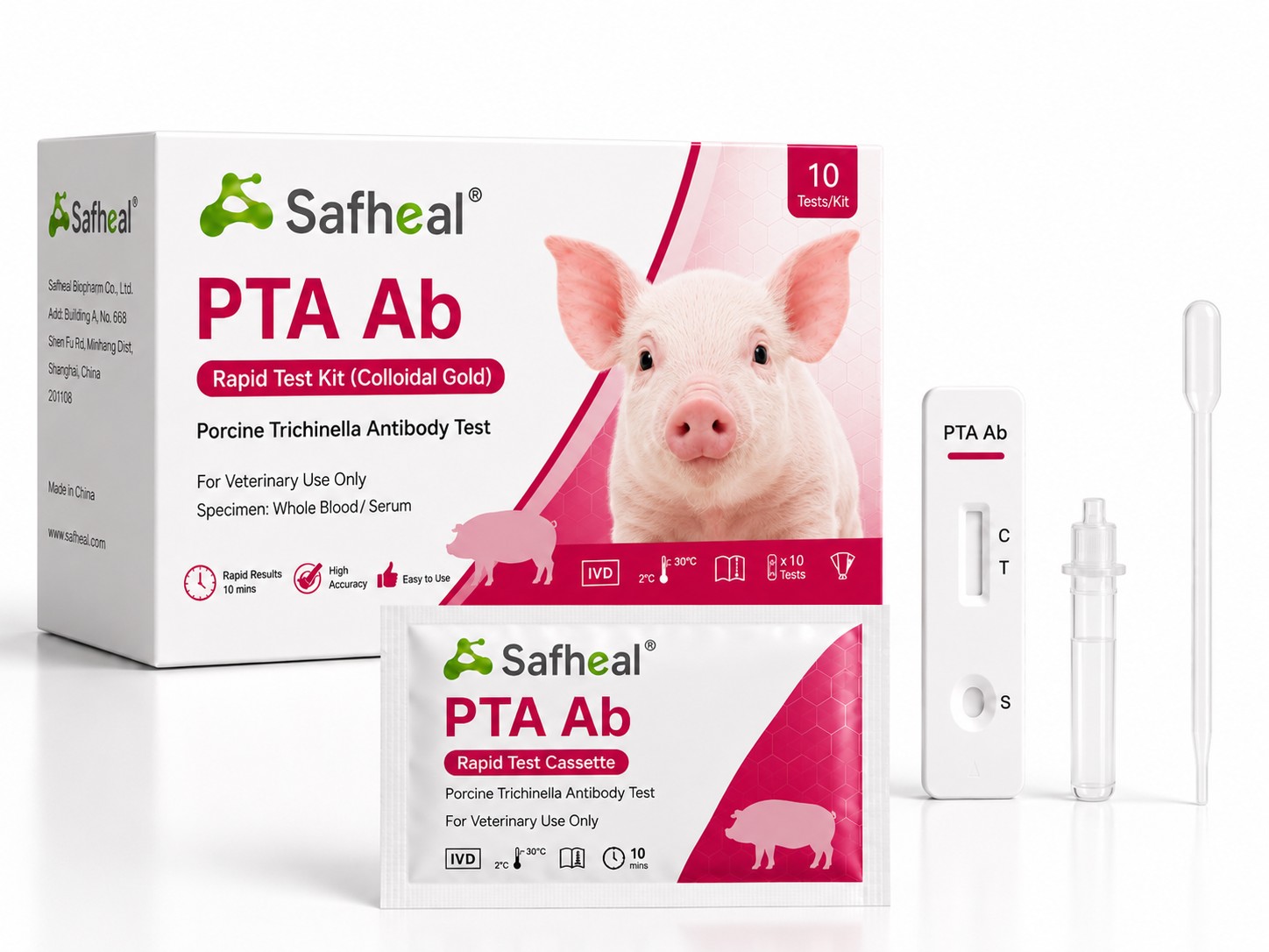 porcino Trichinella anticuerpo kit de prueba rápida