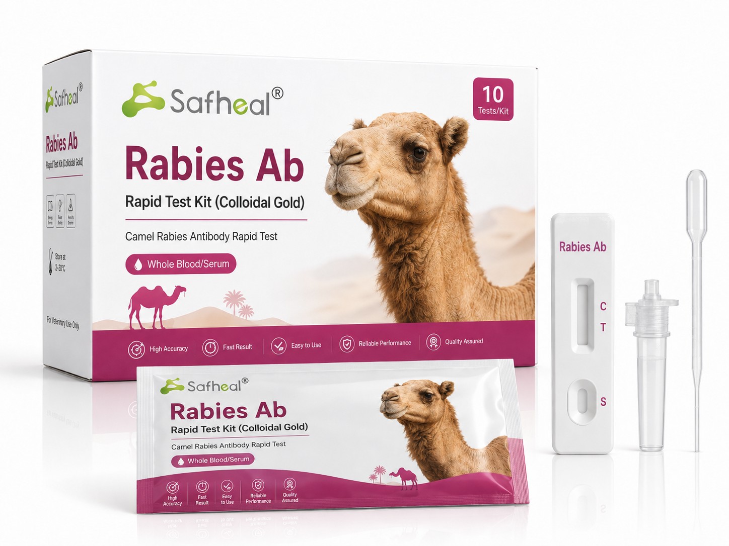 camello virus de la rabia anticuerpo kit de prueba rápida
