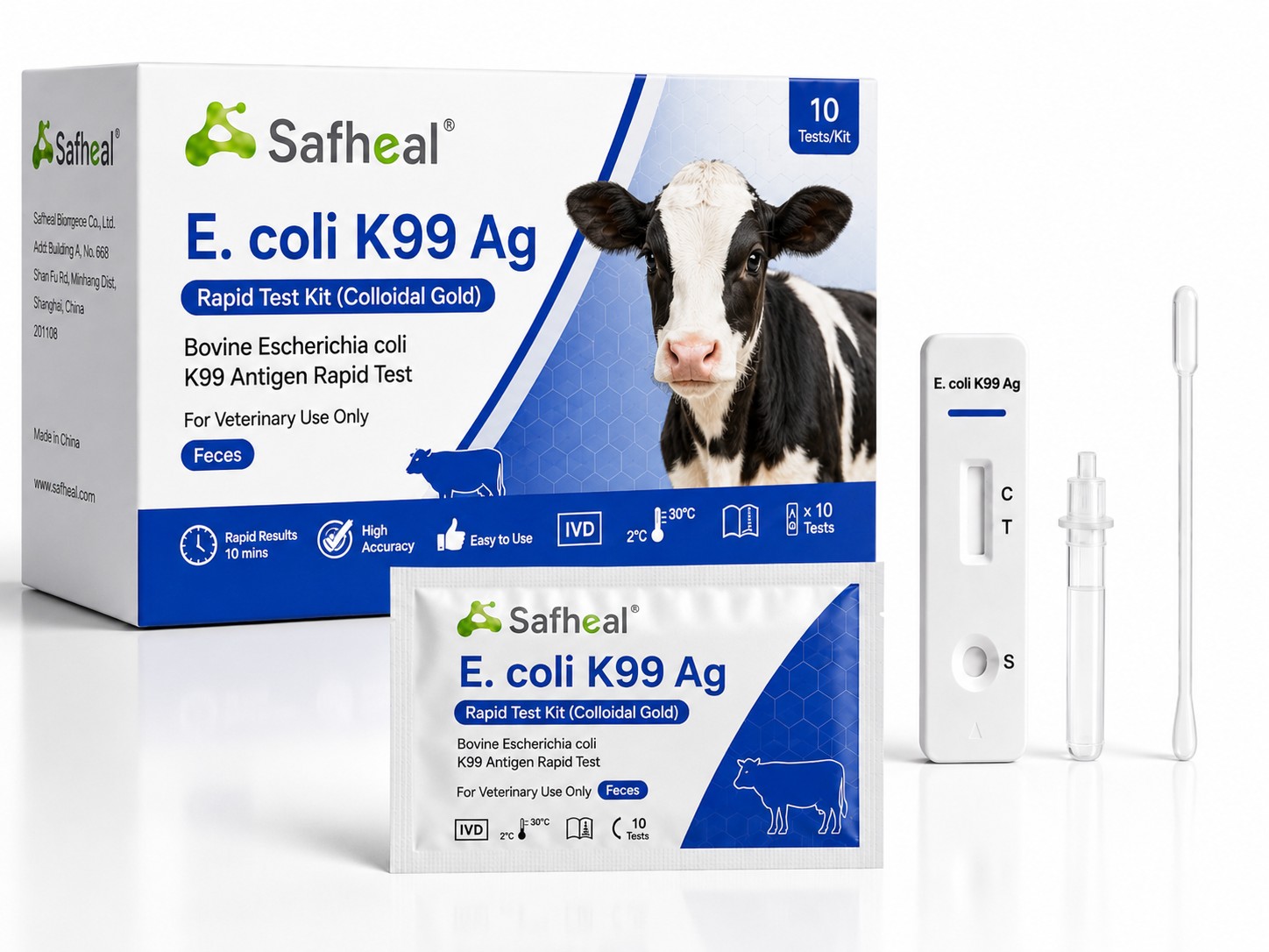 bovino Escherichia coli K99 antigene kit per test rapido