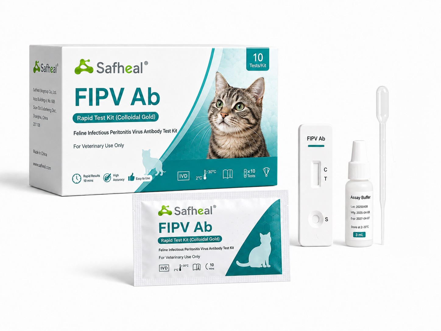 Feline Infectious Peritonitis Virus (FIPV) Antibody Rapid Test Kit