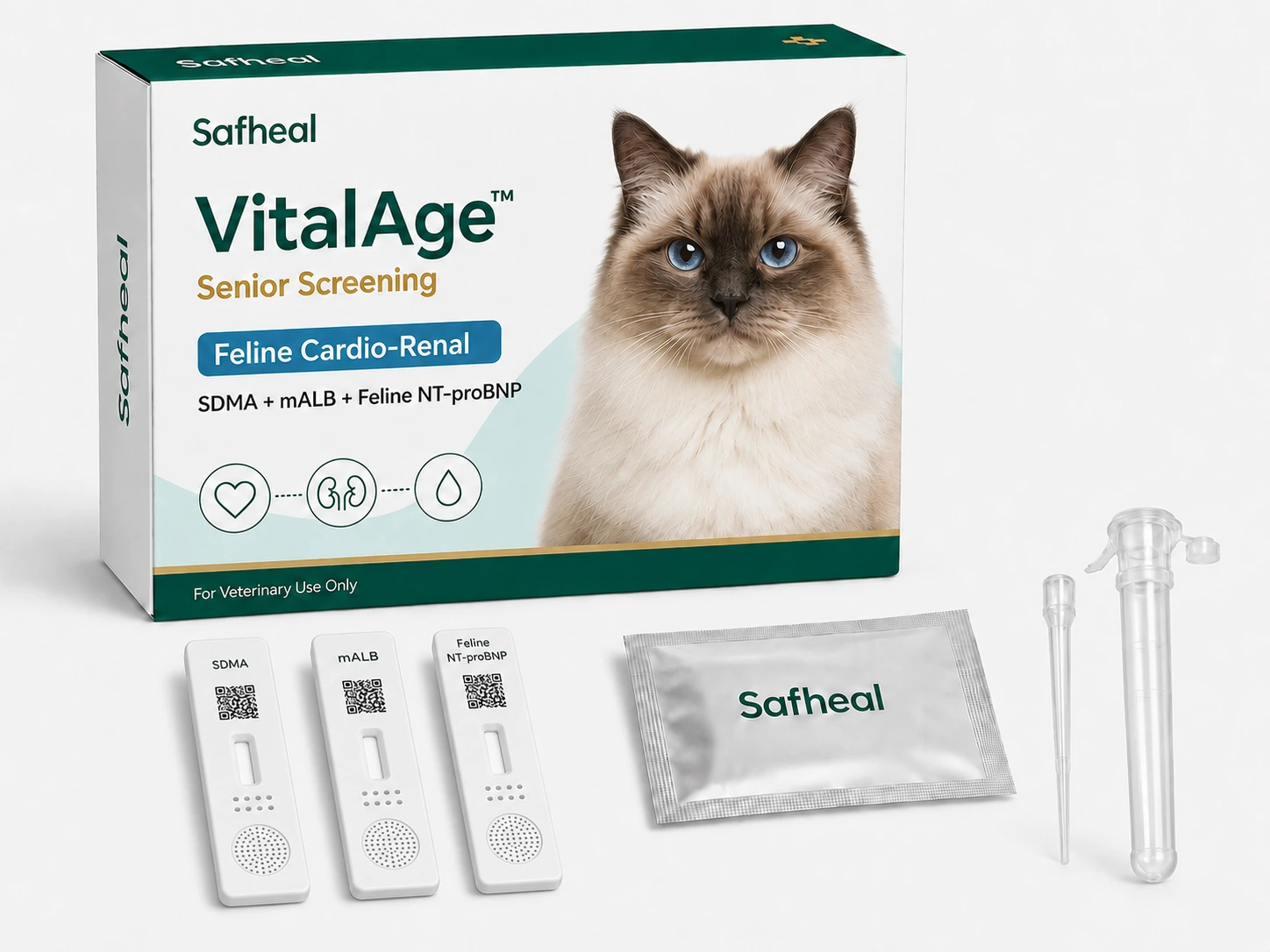 VitalAge Senior Screening Feline Cardio-Renal(SDMA, mALB, Feline NT-proBNP Combo Test)