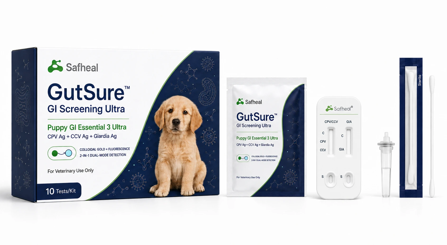 GutSure Puppy GI Essential 3 Ultra(CPV Ag, CCV Ag, Giardia Ag Combo Test)