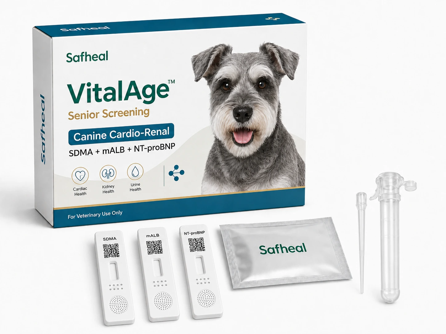 VitalAge Senior Screening Canine Cardio-Renal(SDMA, mALB, Canine NT-proBNP Combo Test)